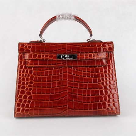 Replica Hermes Kelly High Quality HK32 Crocodile Ladies Coffee with wholesale price from China.