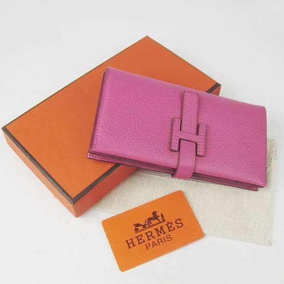 Replica Hermes Wallet High Quality H015 Purse Pink Ladies Cow Leather with wholesale price from China.
