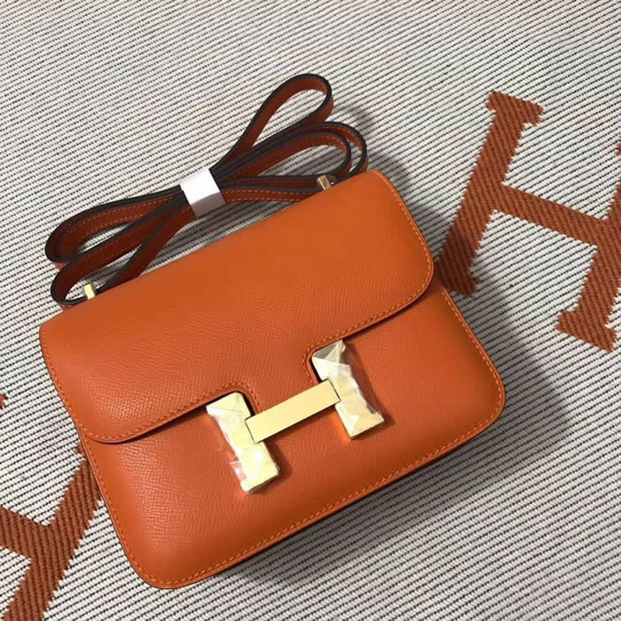 Cheap New Constance EP Orange Shoulder Bag Crossbody Bag With Golden Hardware