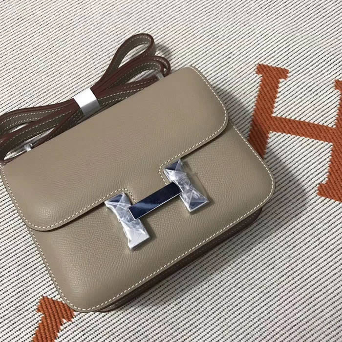 Cheap New Constance EP Khaki Shoulder Bag Crossbody Bag With Silver Hardware