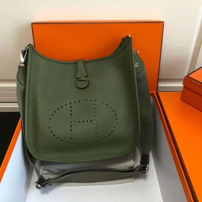 Replica Top Quality Hermes Evelyne Handbag Emerald Shoulder Bags 28Cm