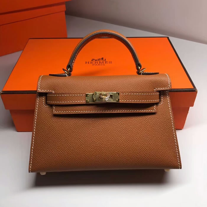 Fake Discount Hermes Mini Kelly Epsom Orange Messenger Bags