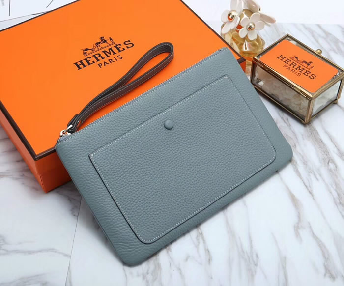 Fake Hermes Casual Men And Women Grey Blue Clutches Bags Outlet