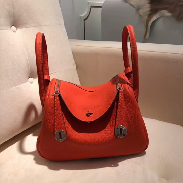 Fake Hermes Top Quality Red Lindy Togo Handbags 30Cm