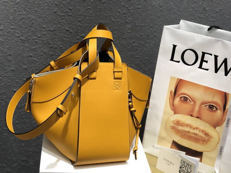 2019 Fashion Loewe Hammock Yellow Tote Shoulder Bag 6889