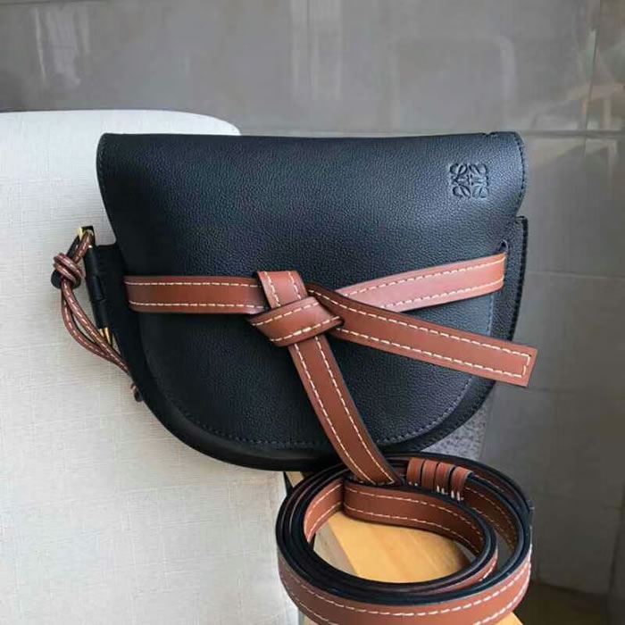 Replica Discount Loewe Fashion Black Gate Handbag Bow Bag