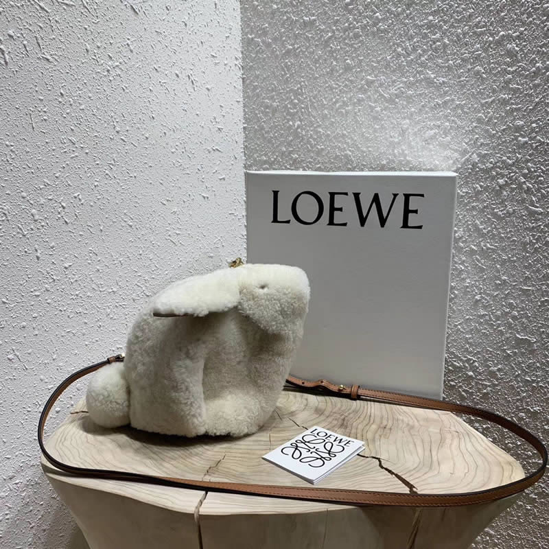 Loewe Fashion Cashmere Bunny White Clutch Bag Shoulder Bag