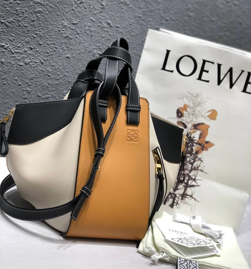 Fashion New Loewe Color Matching Macbook Tote Crossbody Bag