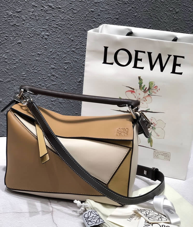 2019 Loewe Puzzle Color Matching Tote Flap Shoulder Bag 061609