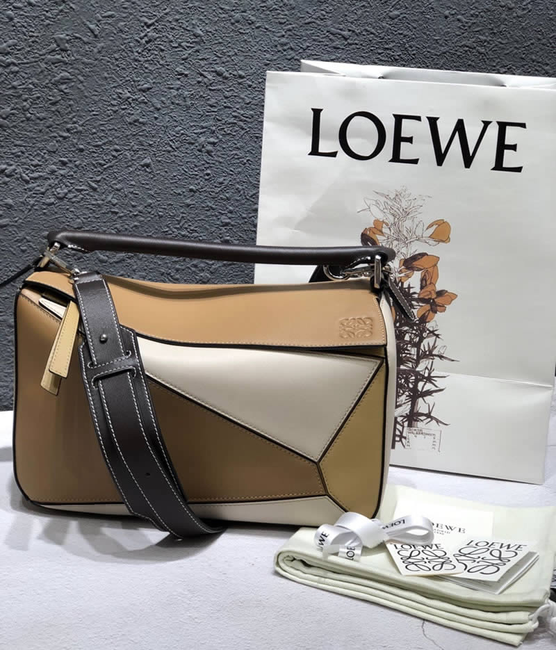 2019 Loewe Puzzle Color Matching Tote Flap Shoulder Bag 061608