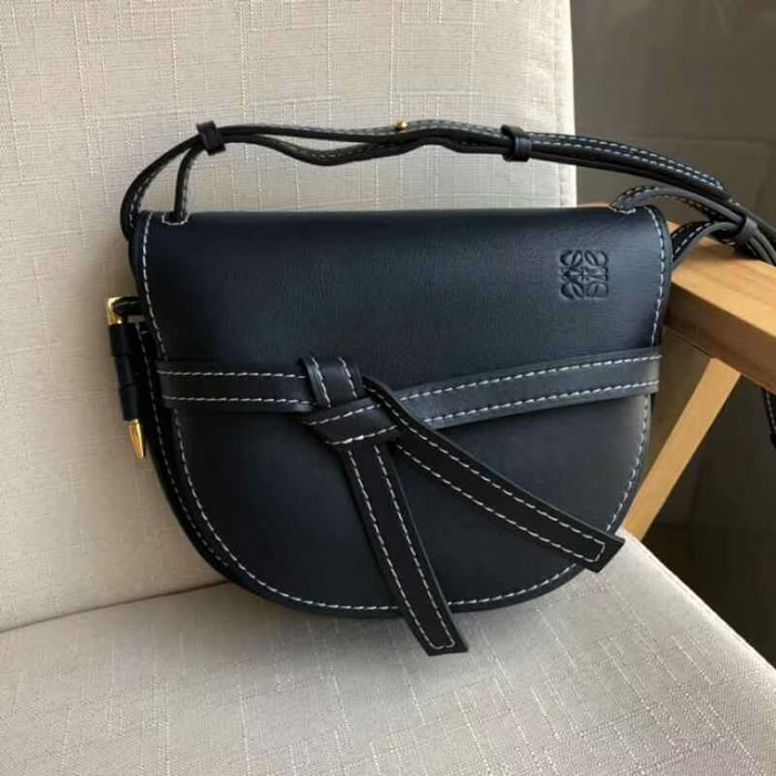 Replica Discount Loewe Fashion Black Gate Handbag Bow Bag