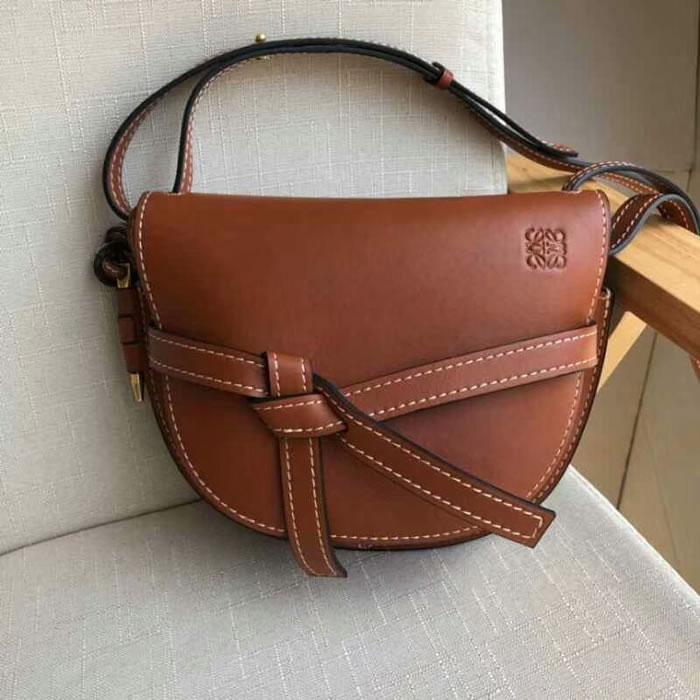 Replica Discount Loewe Fashion Brown Gate Handbag Bow Bag