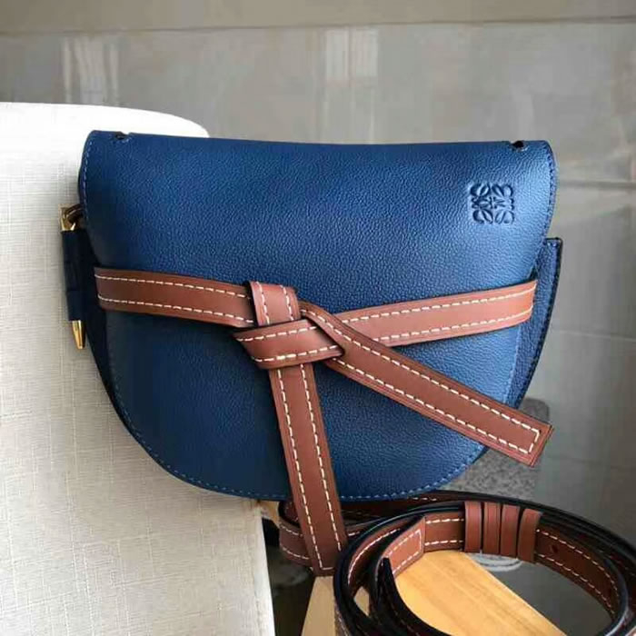 Replica Discount Loewe Fashion Blue Gate Handbag Bow Bag
