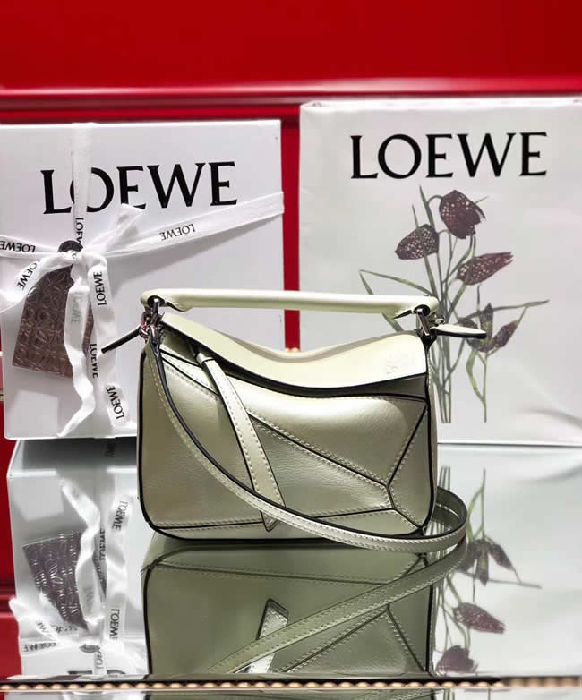 Replica Discount Loewe Mini Puzzle White Crossbody Shoulder Bag