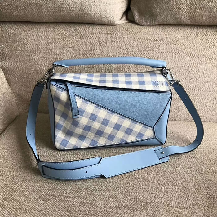 Replica Loewe Puzzle Top Handle Bags Blue Messenger Bag