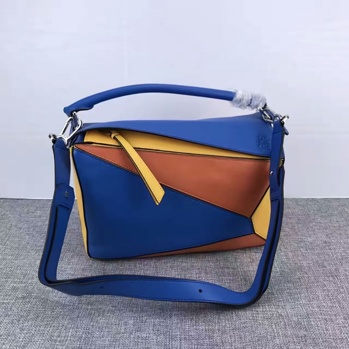 Replica Loewe Puzzle Top Handle Bags Blue Messenger Bag