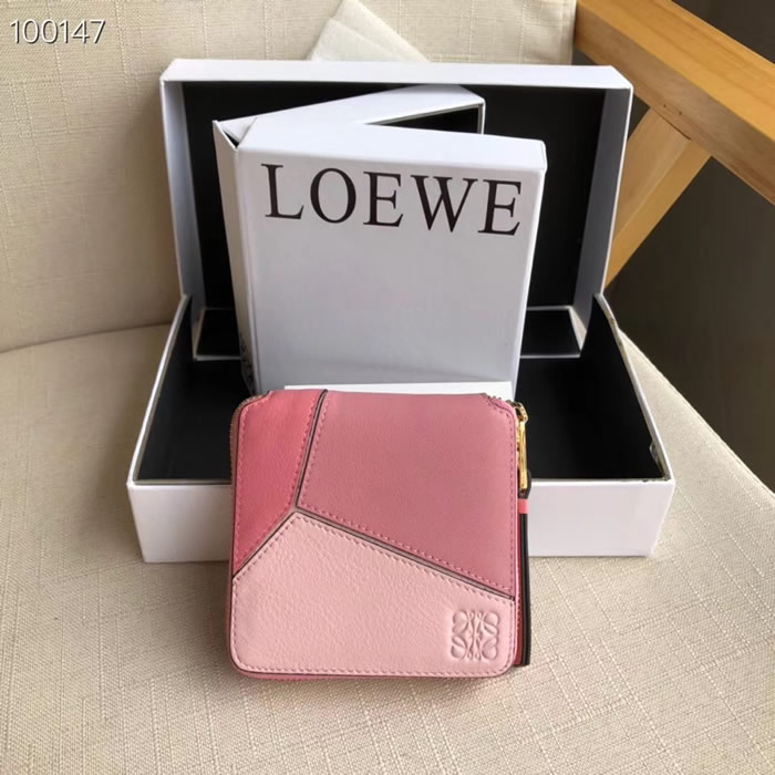Wholesale Fake Cheap Loewe Pink Puzzle Small Wallet