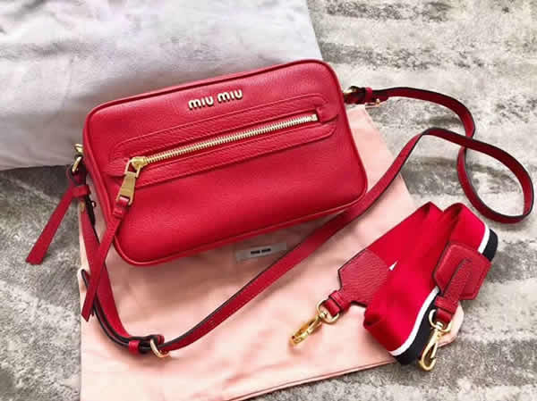 Fake New Miu Miu Sheepskin Red Shoulder Crossbody Bag 5Bh116