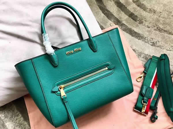 Discount Miu Miu New Green Tote Shoulder Bag Bat Bag 5BG137