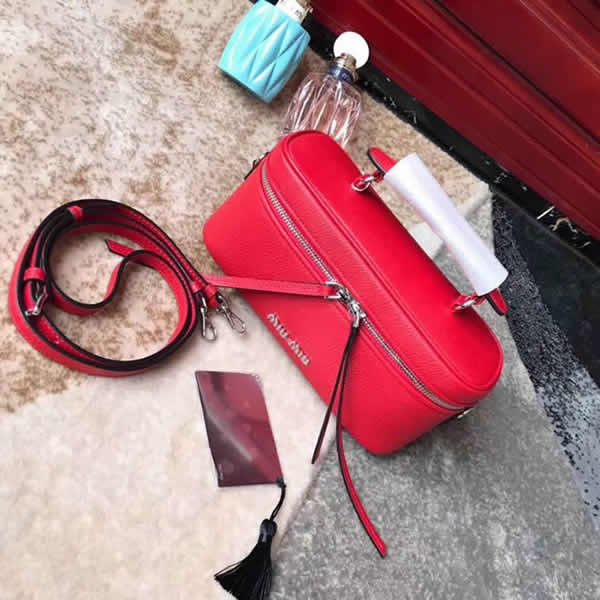 Fake Miu Miu Miulogo Latest Red Suitcase Bag Tote Crossbody Bag 5Bh122