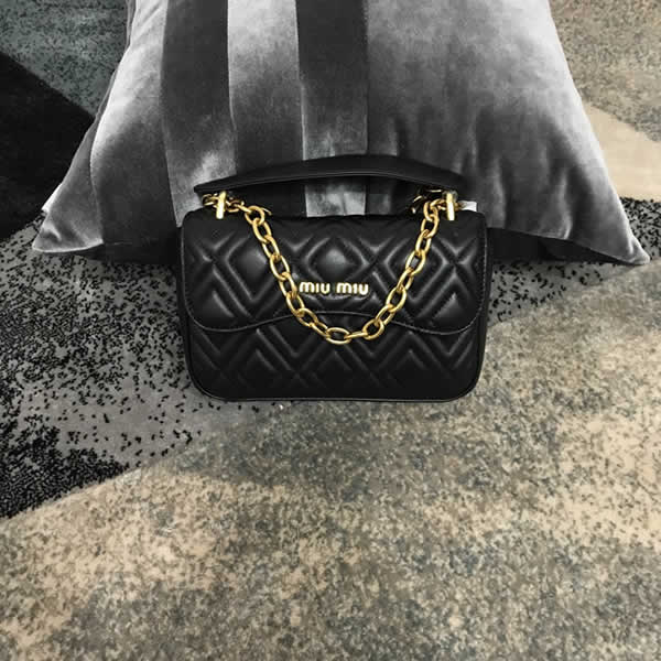 Replica Miu Miu Matelasse Fashion Black Flap Handbag Crossbody Bag 5BD140