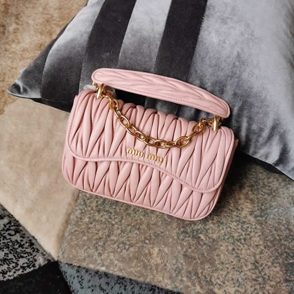 Knock Off New Miu Miu Matelasse Top Quality Pink Flap Handbag Crossbody Bag 5BD140