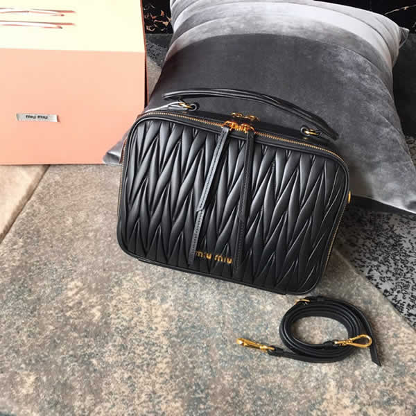 Replica 1:1 Quality Miu Miu Fashion Black Handbag Messenger Bag