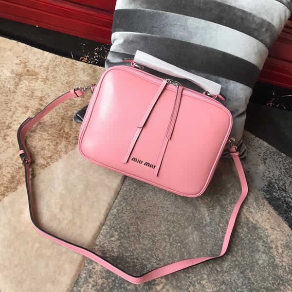 Replica High Quality Miu Miu Pink Shoulder Messenger Bag 5VT003
