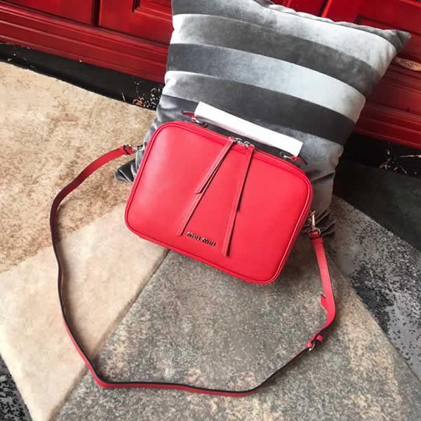 Replica High Quality Miu Miu Red Shoulder Messenger Bag 5VT003