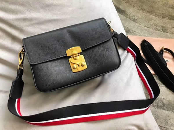 Replica Miu Miu Black Flap Bag Crossbody Bag Top Quality 5Bd113