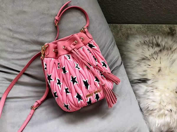 Replica New Fashion Miu Miu Pink Bucket Bag 5Be014