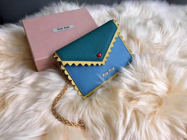 Fake Miu Miu Fashion Blue Love Envelope Small Wallet 5Mf001E