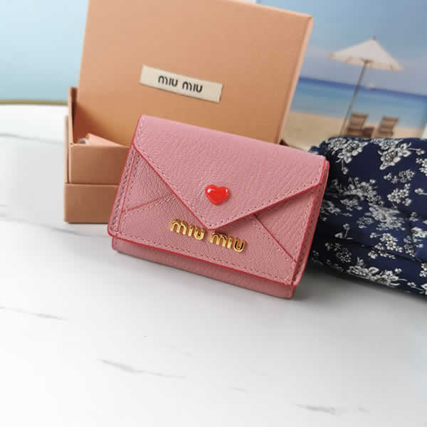 Replica Discount New Top Quality Miu Miu New Pink Wallet Card Case
