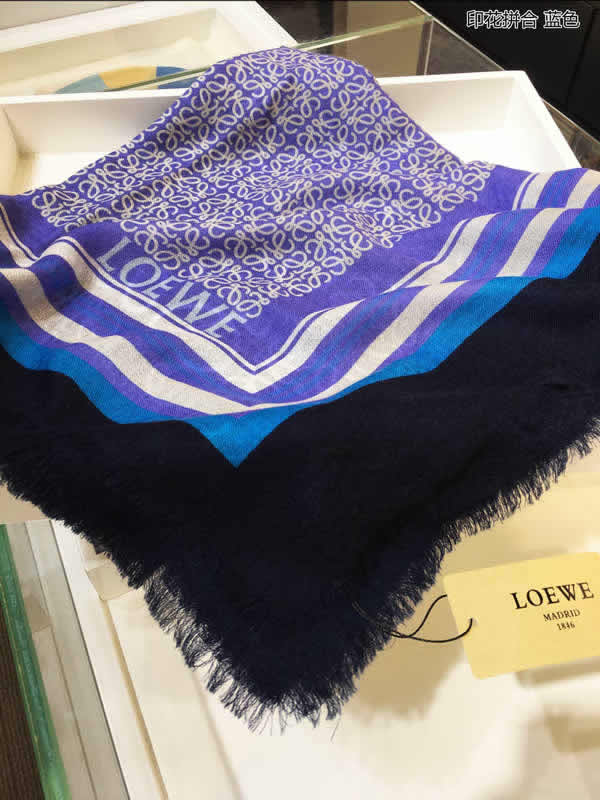 New Autumn Winter Female Replica Loewe Wool Scarf Women Cashmere Scarves Shawl 08