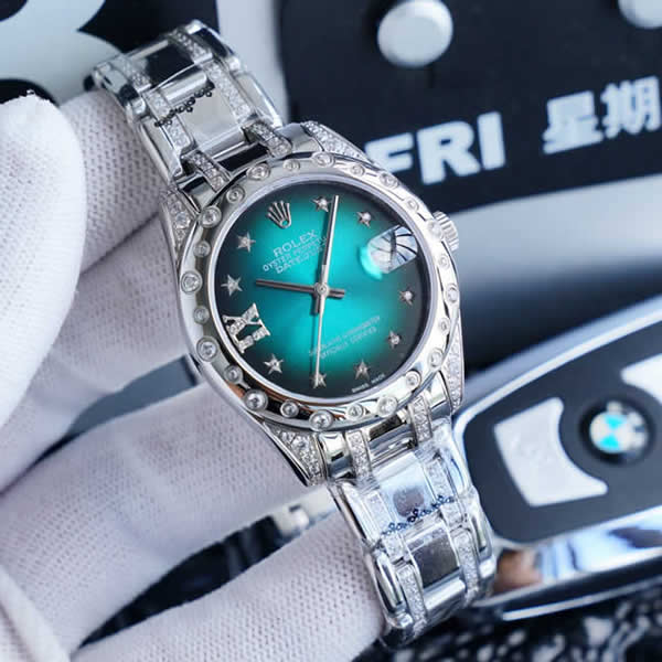 Replica Rolex Swiss Pearlmaster Women Mechanical Movement Watches