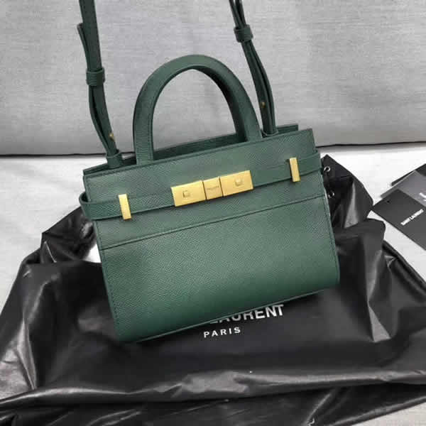 Manhattan Nano Bag In Grain De Poudre Embossed Leather Saint Laurent Embossed Green Tote 593741