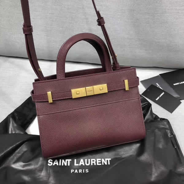 Manhattan Nano Bag In Grain De Poudre Embossed Leather Saint Laurent Embossed Red Tote 593741