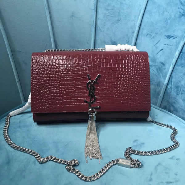 Classic Yves Saint Laurent Monogram Rose Red Flap Shoulder Crossbody Bag 354119