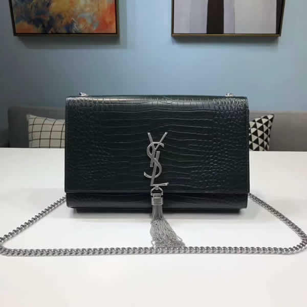 Classic Yves Saint Laurent Monogram Dark Green Flap Shoulder Crossbody Bag 354119