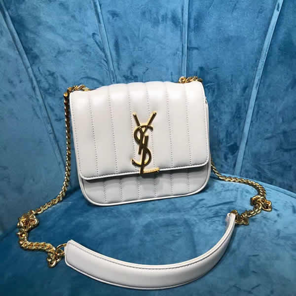 1:1 Quality Replica Yves Saint Laurent Vicky White Flap Shoulder Bag 538439