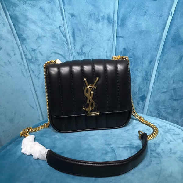 1:1 Quality Replica Yves Saint Laurent Vicky Black Flap Shoulder Bag 538439