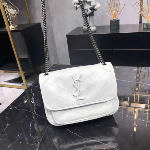 Discount Replica Yves Saint Laurent Niki Baby White Flap Bag Shoulder Bag