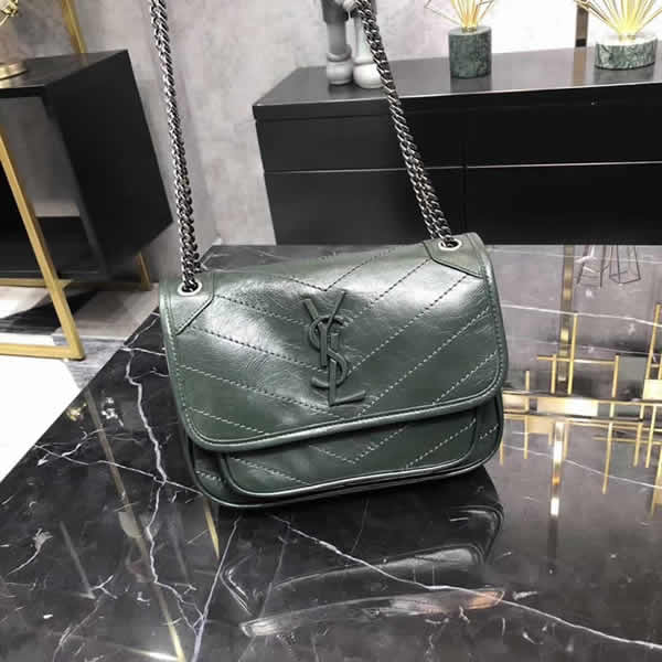 Discount Replica Yves Saint Laurent Niki Baby Olive Green Flap Bag Shoulder Bag