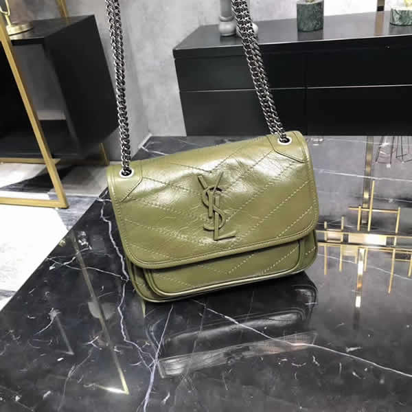 Discount Replica Yves Saint Laurent Niki Baby Green Flap Bag Shoulder Bag