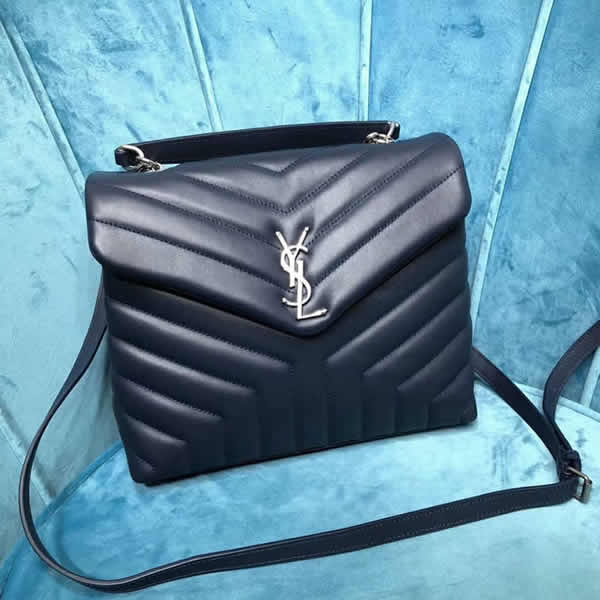 Top Quality Casual Yves Saint Laurent Blue Flap Crossbody Bags