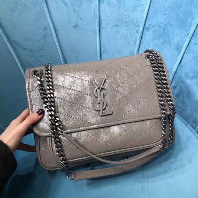 Fake Yves Saint Laurent Monogramme Gray Flap Shoulder Crossbody Bag