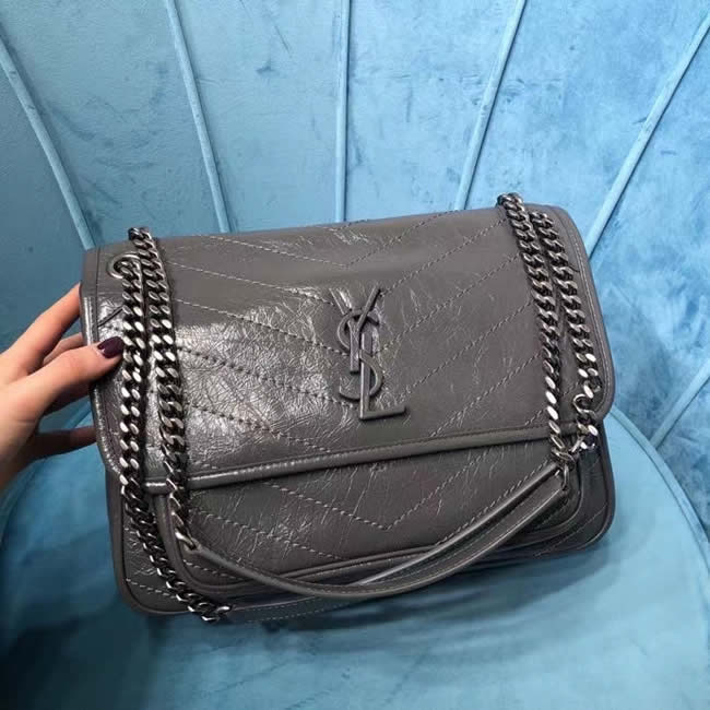 Fake New Yves Saint Laurent Monogramme Dark Gray Flap Shoulder Crossbody Bag