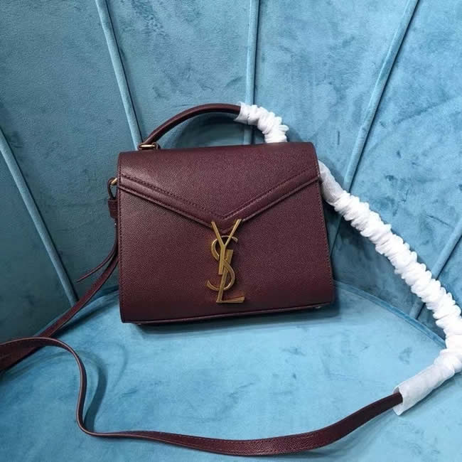 Fake Yves Saint Laurent Cassandra Mini Red Wine Clutch Crossbody Bag