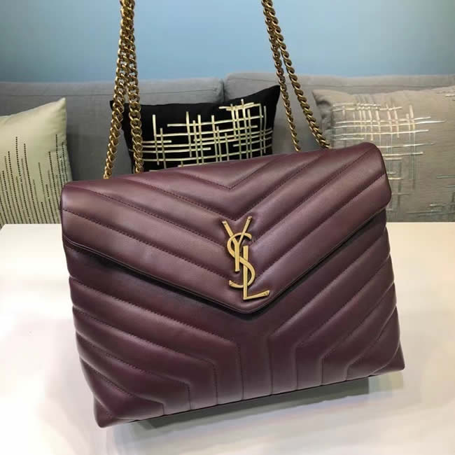 Knock Off Yves Saint Laurent Classic Red Wine Flap Bag Leather Crossbody Bag