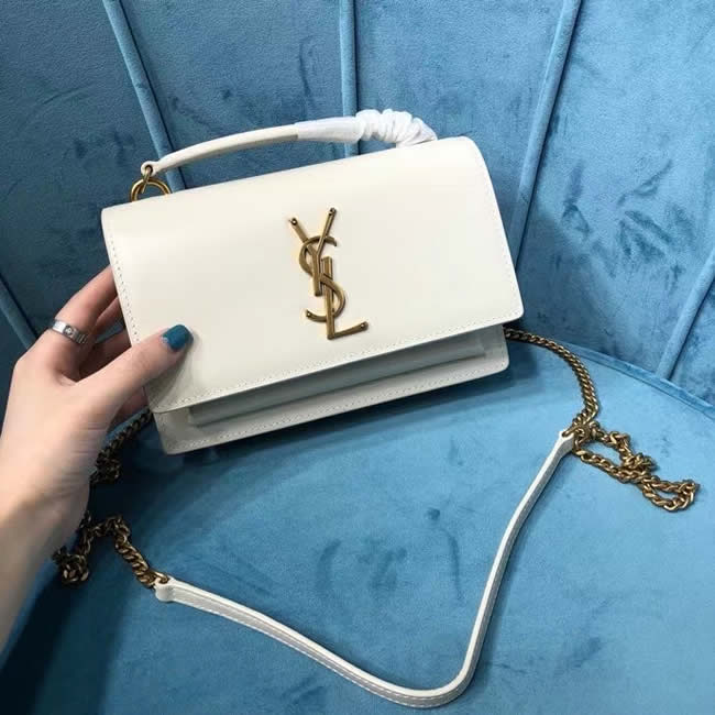 Replica Yves Saint Laurent Sinset Cowhide White Crossbody Bag